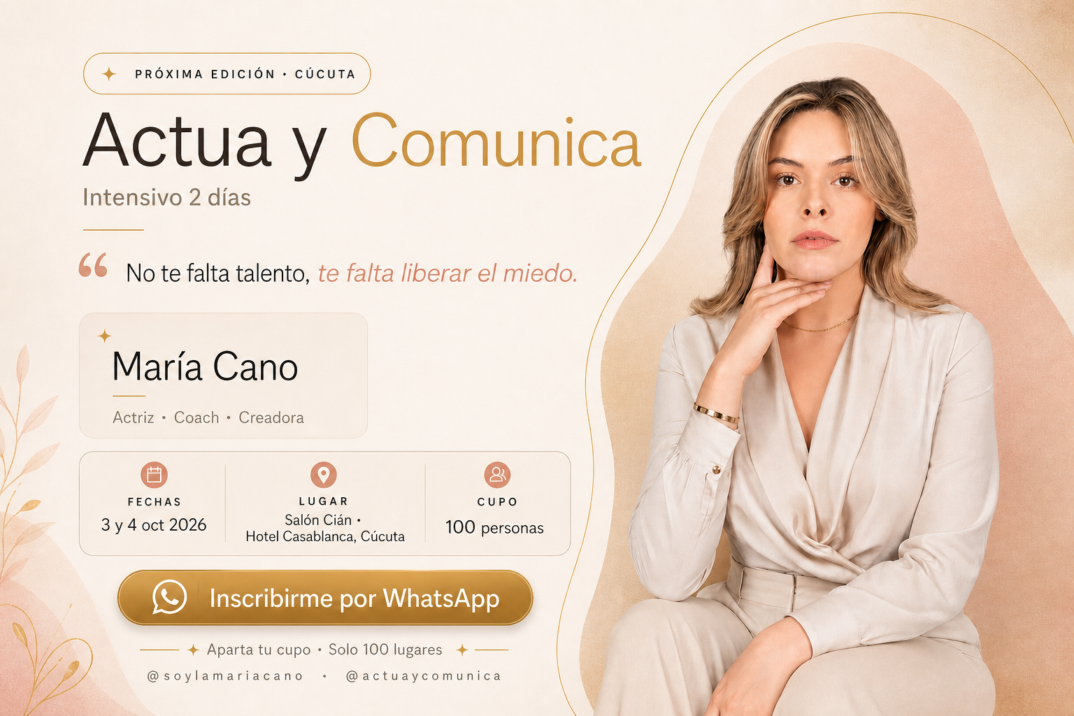 Banner Actua y Comunica — 3 y 4 de octubre de 2026, Cúcuta